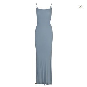 SKIMS SOFT LOUNGE LONG SLIP DRESS Artic Blue
